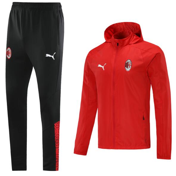 2021/22 AC Milan Red Training Kits Hoodie Jacket with Pants